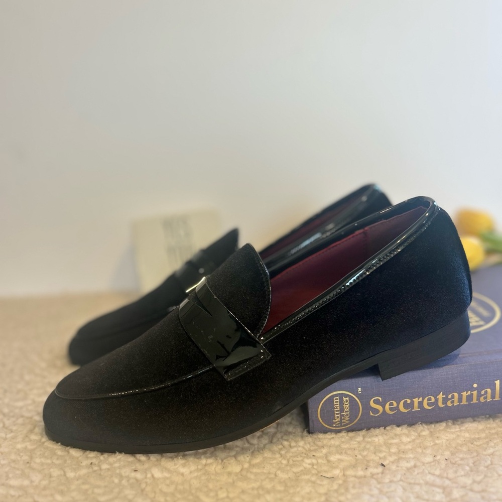 Perry Ellis Black Suede Loafers